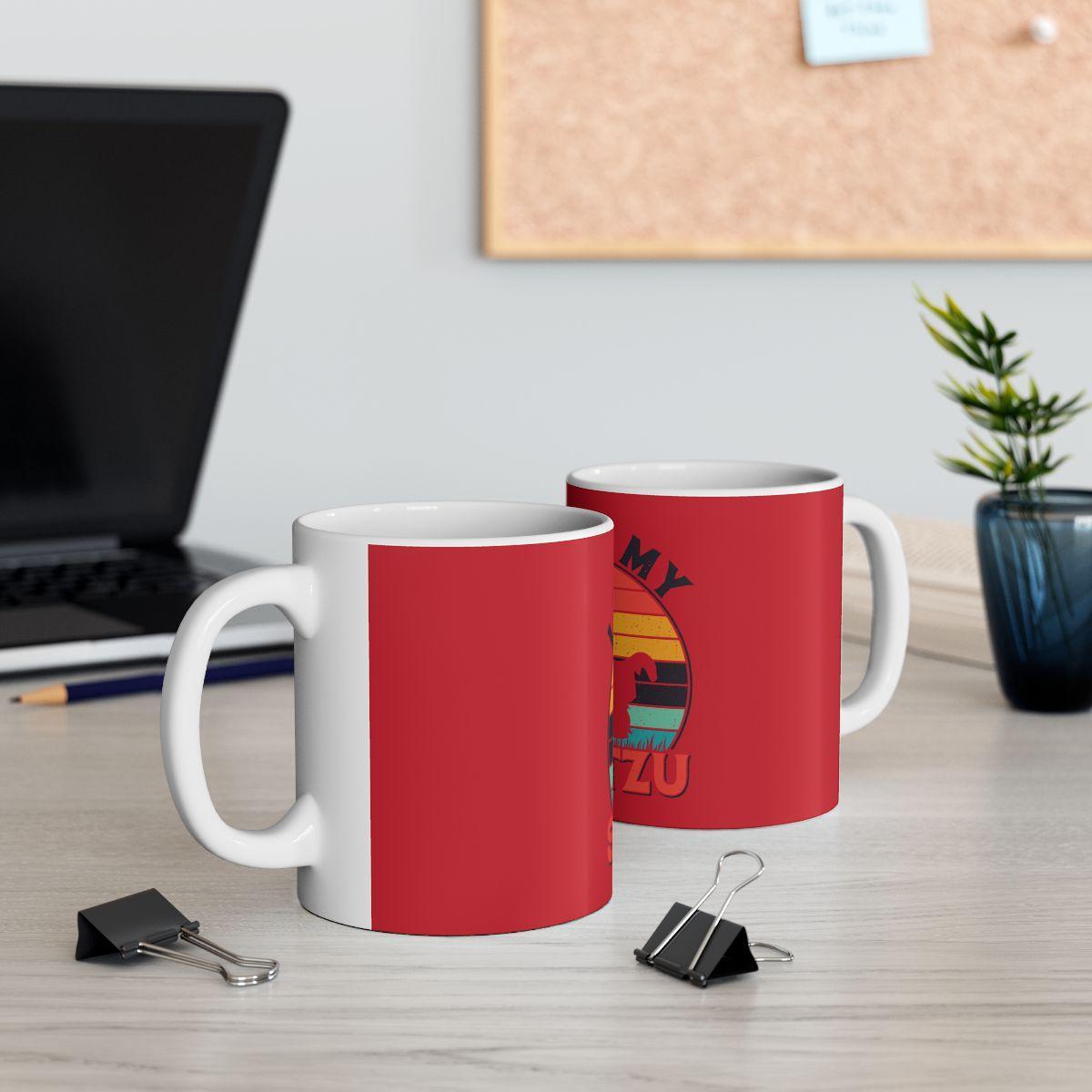 I Love My Shih Tzu With Rainbow Ceramic Mug - Shih Tzu Gifts