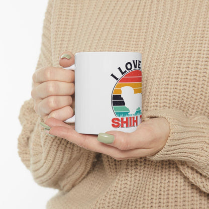 I Love My Shih Tzu With Rainbow Ceramic Mug - Shih Tzu Gifts