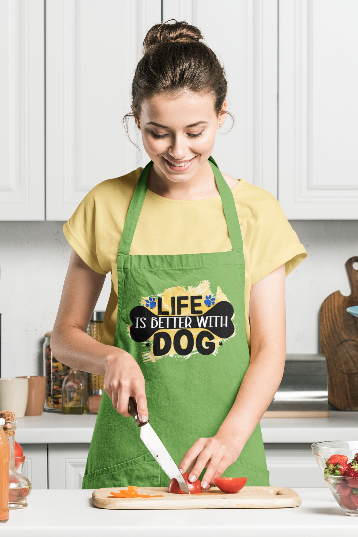 Life Is Better With Dog Apron – Cute Gift for Dog Lovers and Owners