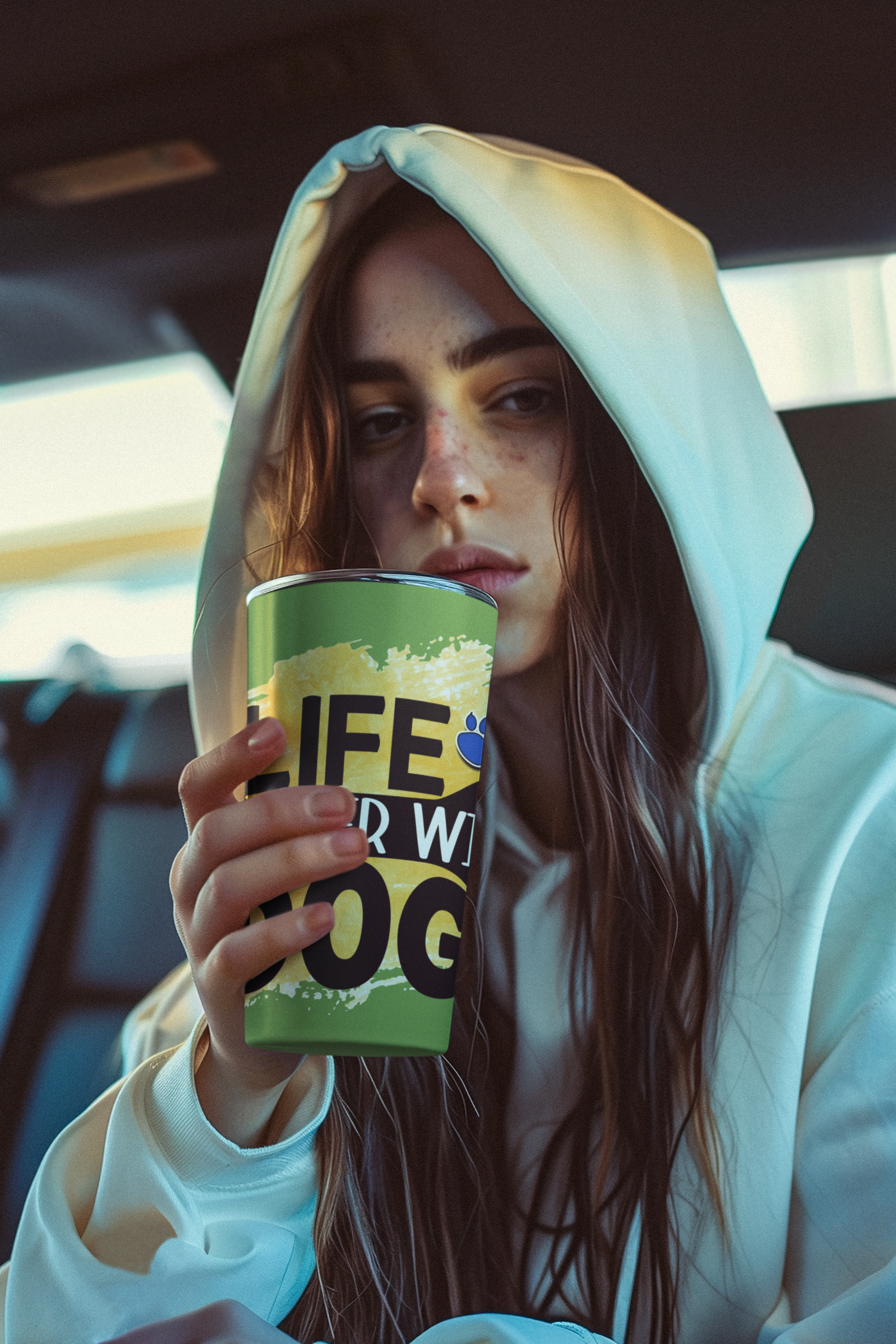 Life Is Better With Dog Tumbler - 20oz Insulated Cup, Gift for Dog Lovers