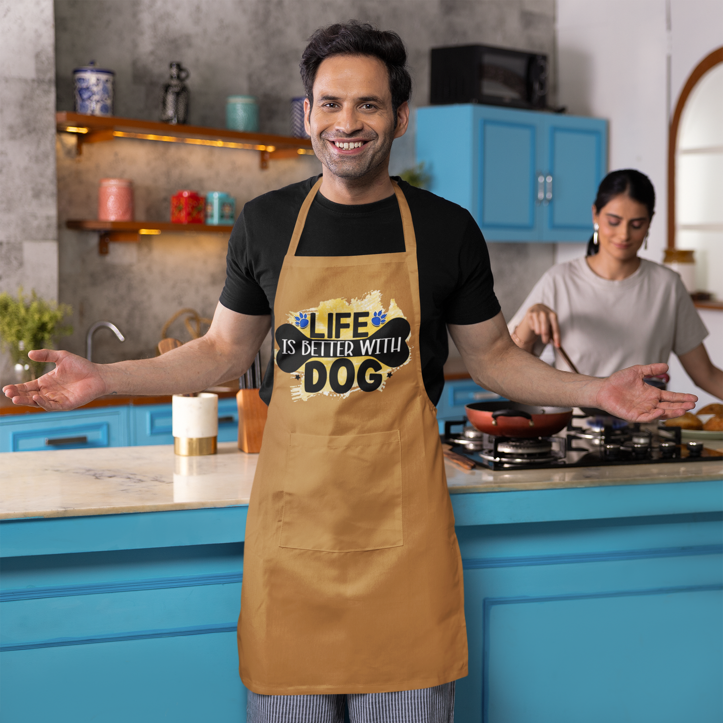 Life Is Better With Dog Apron – Cute Gift for Dog Lovers and Owners