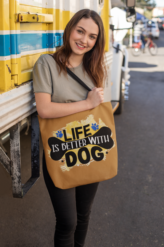 Life Is Better With Dog Tote Bag – Stylish & Durable for Dog Lovers