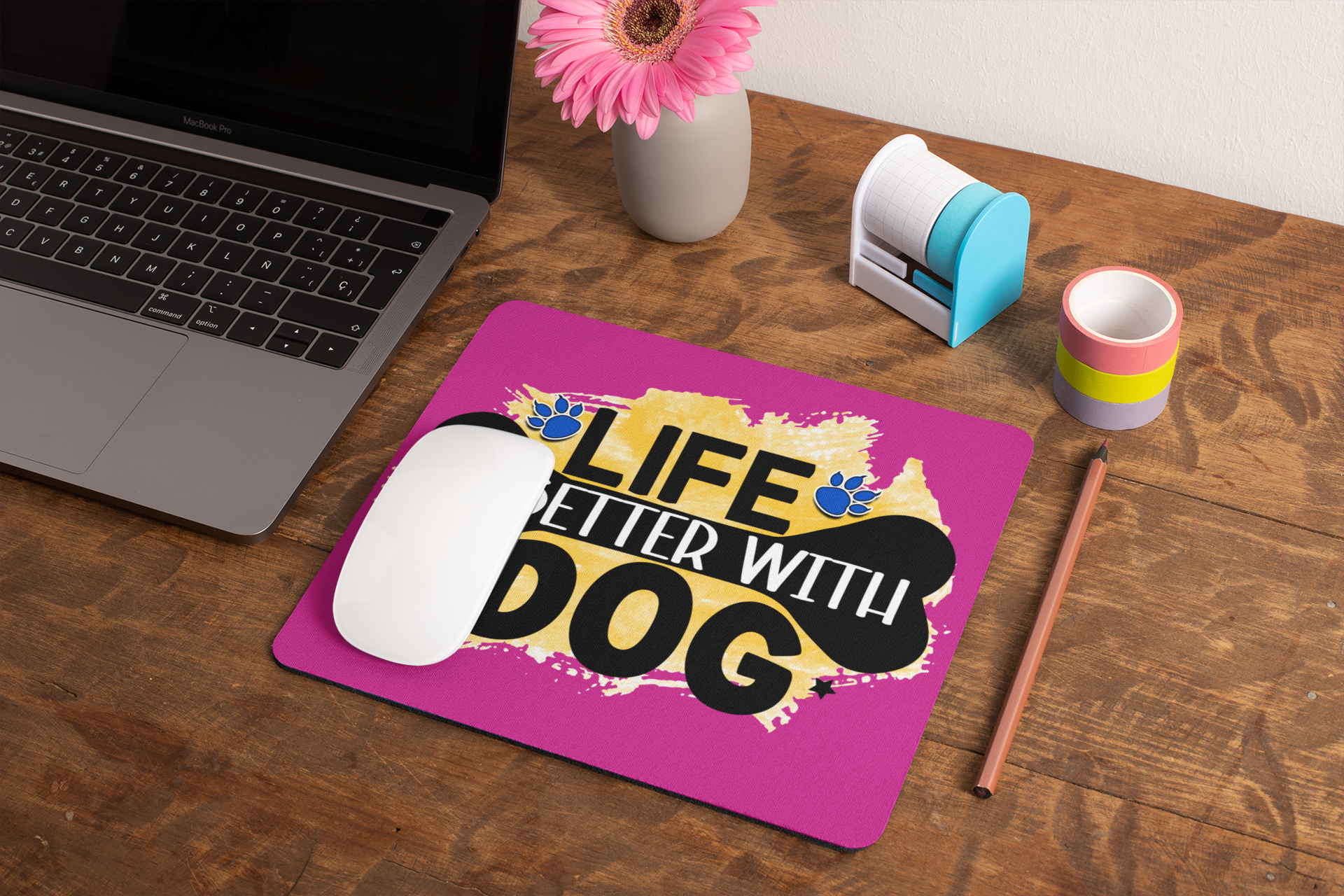 Life Is Better With Dog Mouse Pad – Cute & Functional Gift for Dog Lovers