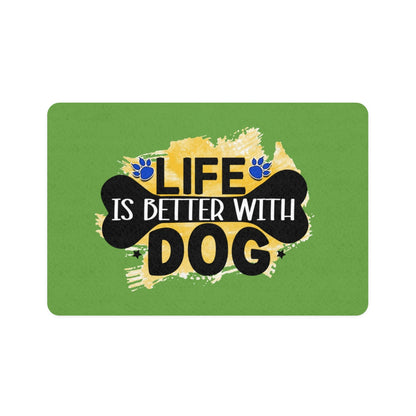 Life Is Better With Dog Pet Food Mat – Non-Slip, Easy-to-Clean Mat