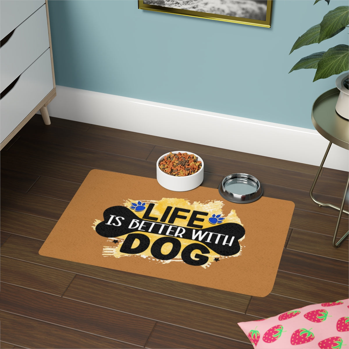 Life Is Better With Dog Pet Food Mat – Non-Slip, Easy-to-Clean Mat