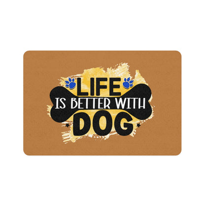 Life Is Better With Dog Pet Food Mat – Non-Slip, Easy-to-Clean Mat