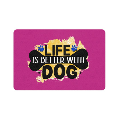 Life Is Better With Dog Pet Food Mat – Non-Slip, Easy-to-Clean Mat