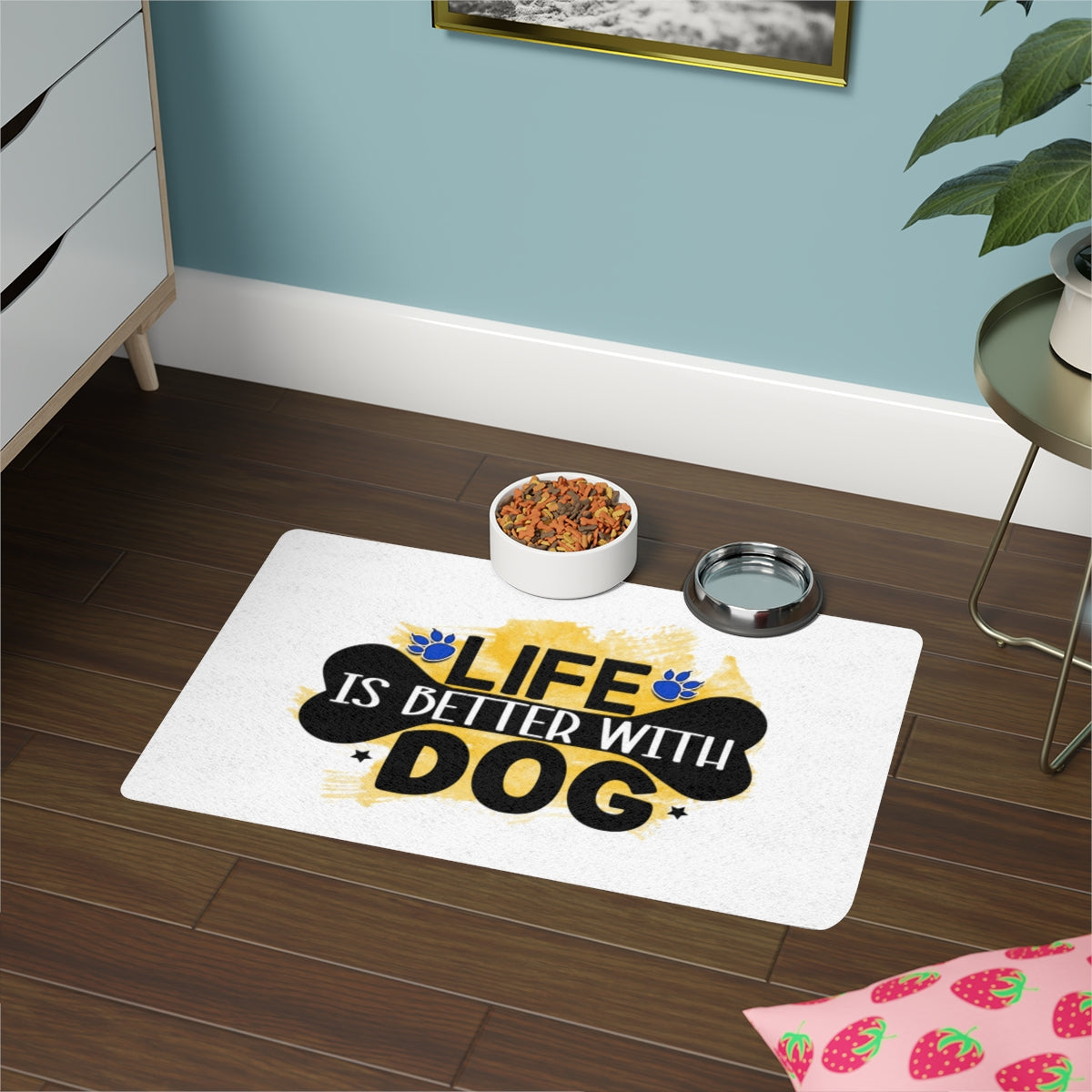 Life Is Better With Dog Pet Food Mat – Non-Slip, Easy-to-Clean Mat