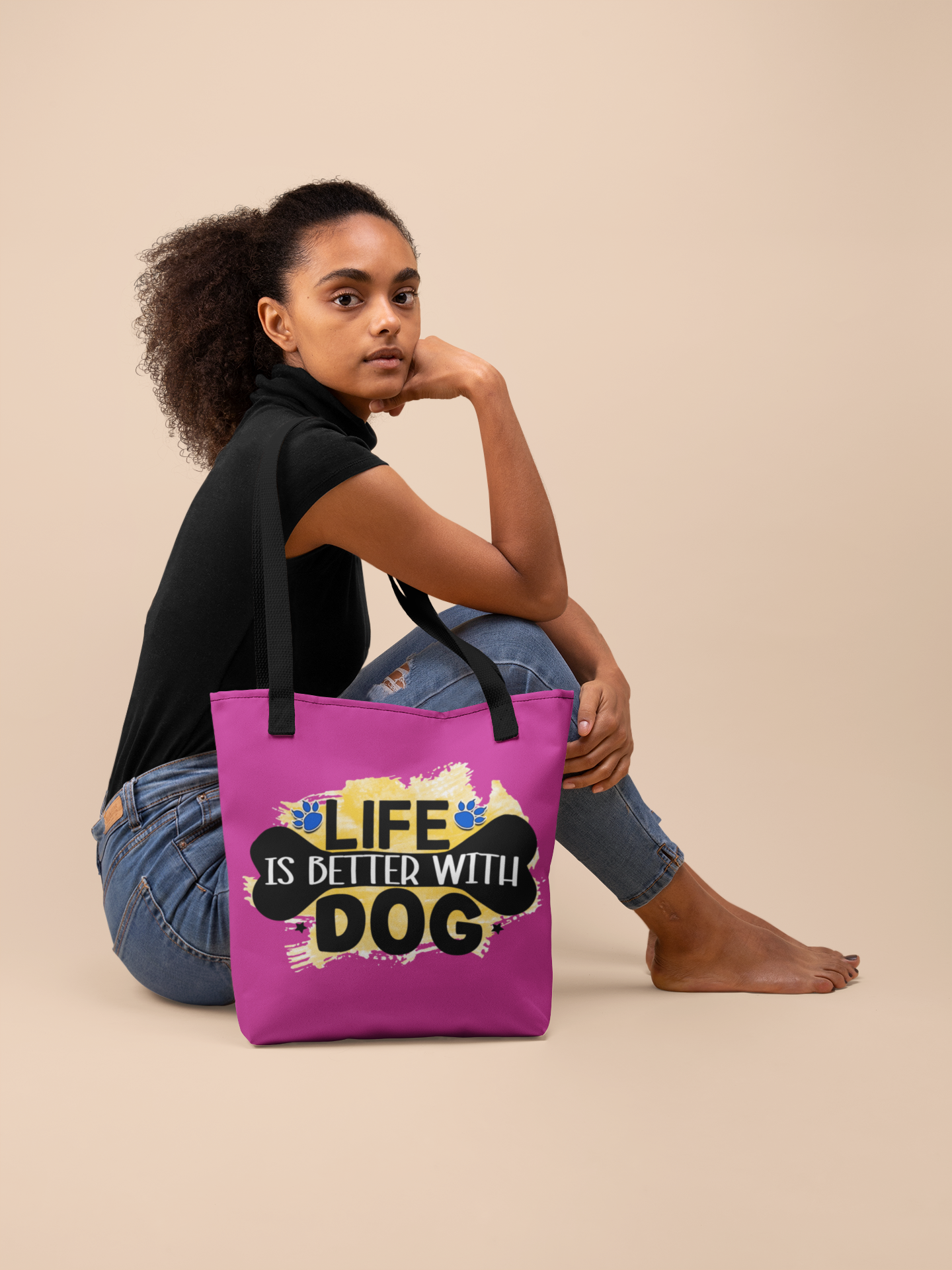 Life Is Better With Dog Tote Bag – Stylish & Durable for Dog Lovers