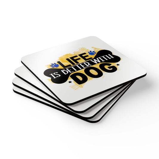 Life Is Better With Dog Coaster Set – Cute Gift for Dog Lovers