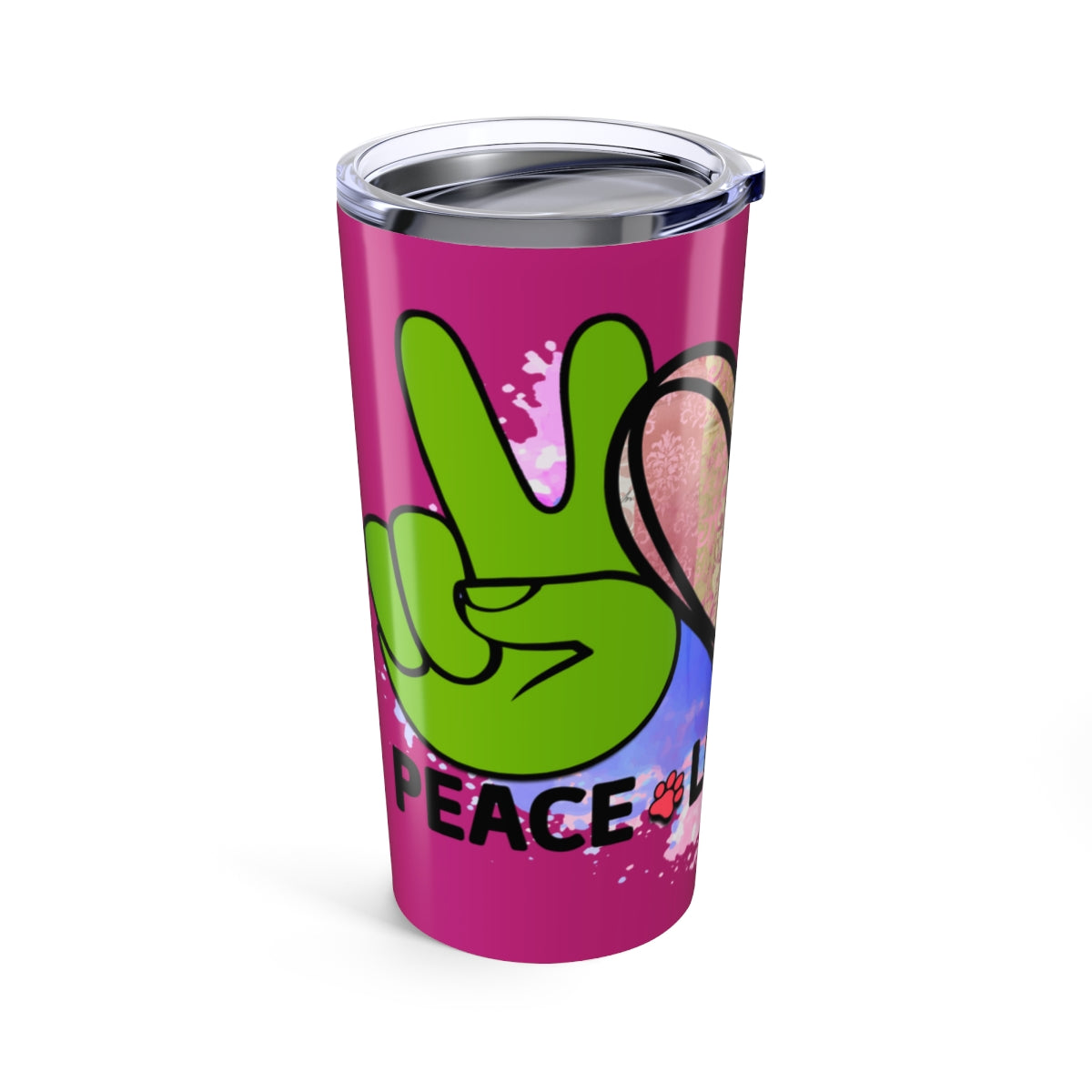 Peace Love Dogs Tumbler - 20oz Insulated Cup, Gift for Dog Lovers