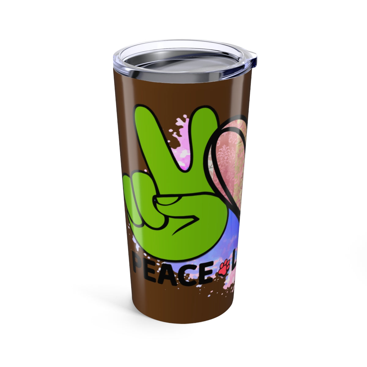 Peace Love Dogs Tumbler - 20oz Insulated Cup, Gift for Dog Lovers