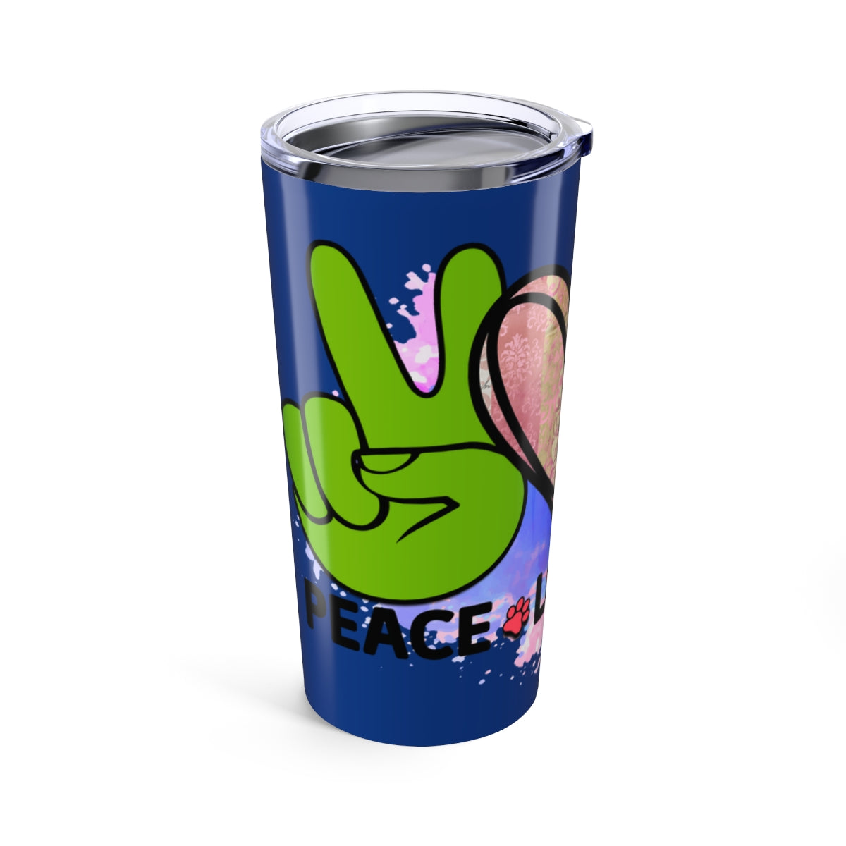 Peace Love Dogs Tumbler - 20oz Insulated Cup, Gift for Dog Lovers