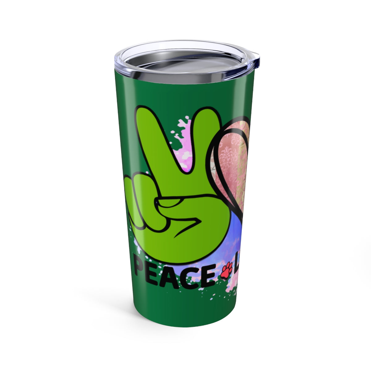 Peace Love Dogs Tumbler - 20oz Insulated Cup, Gift for Dog Lovers
