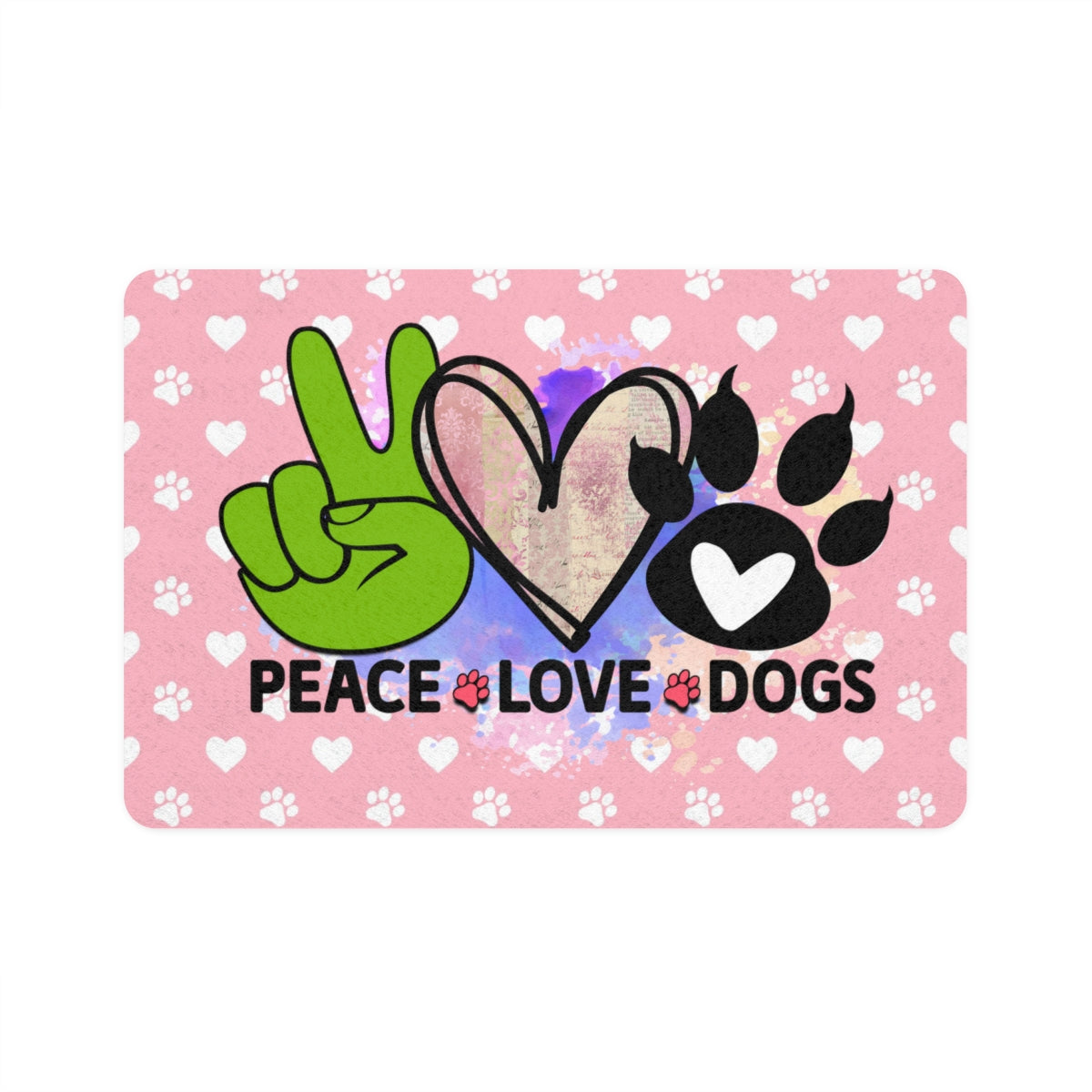 Peace Love Dogs Pet Food Mat – Non-Slip, Easy-to-Clean Dog Mat