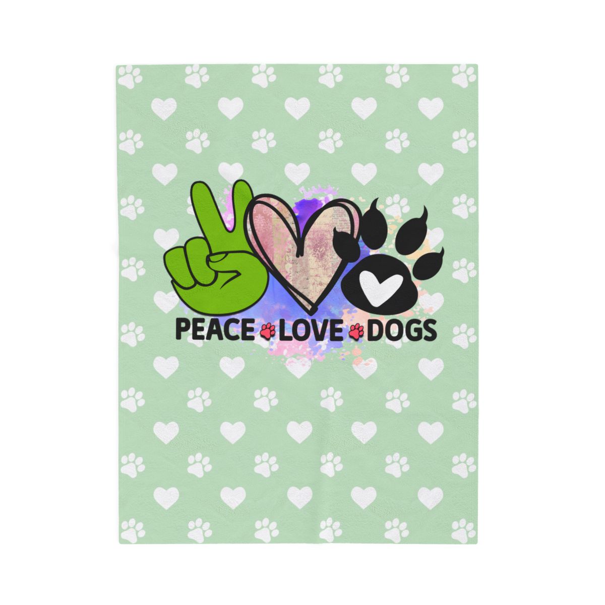 Peace Love Dogs Blanket – Soft & Cozy Gift for Dog Lovers