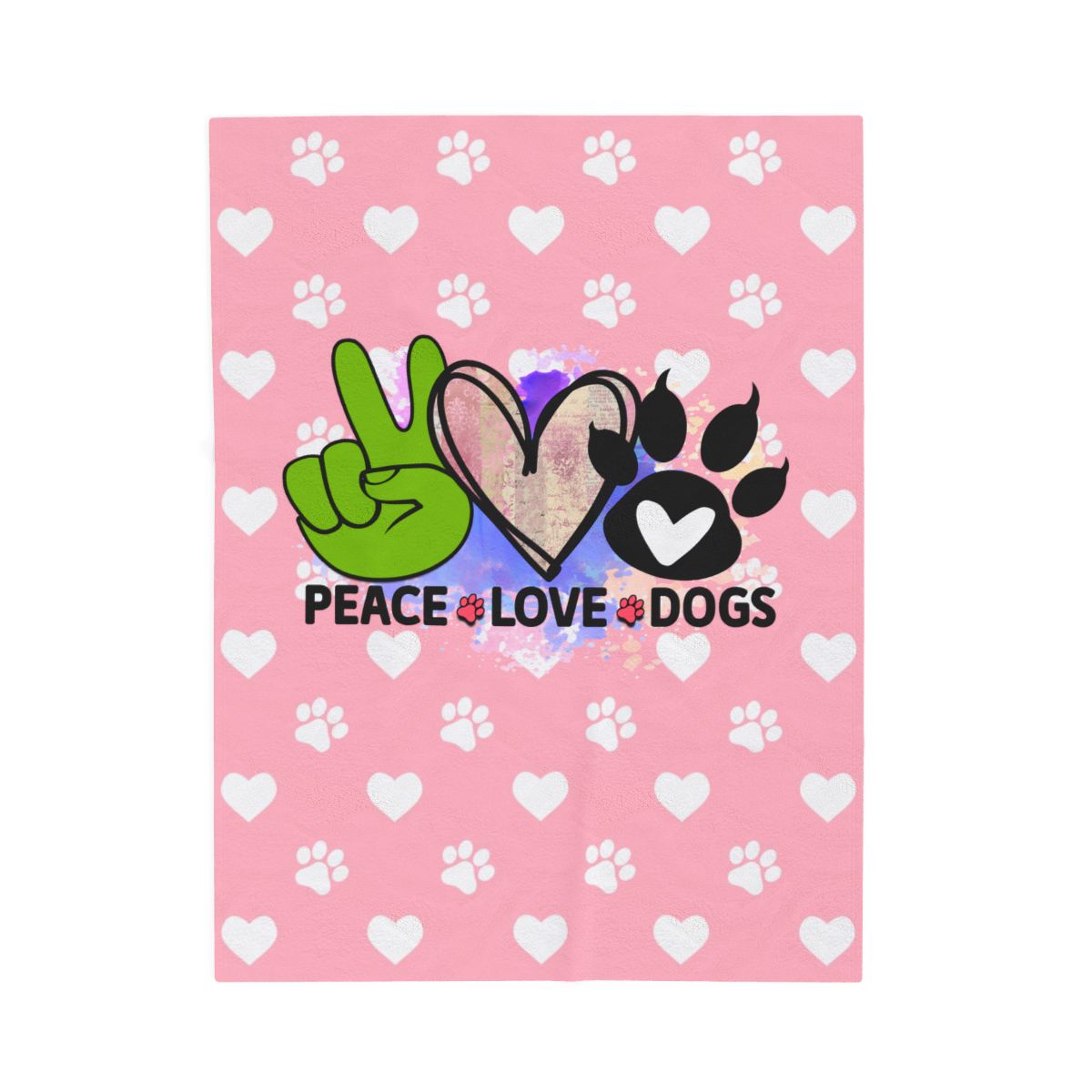 Peace Love Dogs Blanket – Soft & Cozy Gift for Dog Lovers