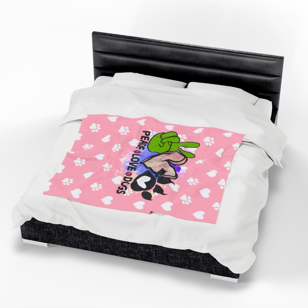 Peace Love Dogs Blanket – Soft & Cozy Gift for Dog Lovers