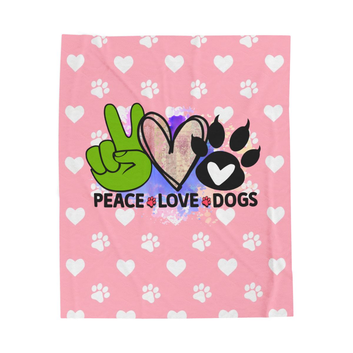 Peace Love Dogs Blanket – Soft & Cozy Gift for Dog Lovers