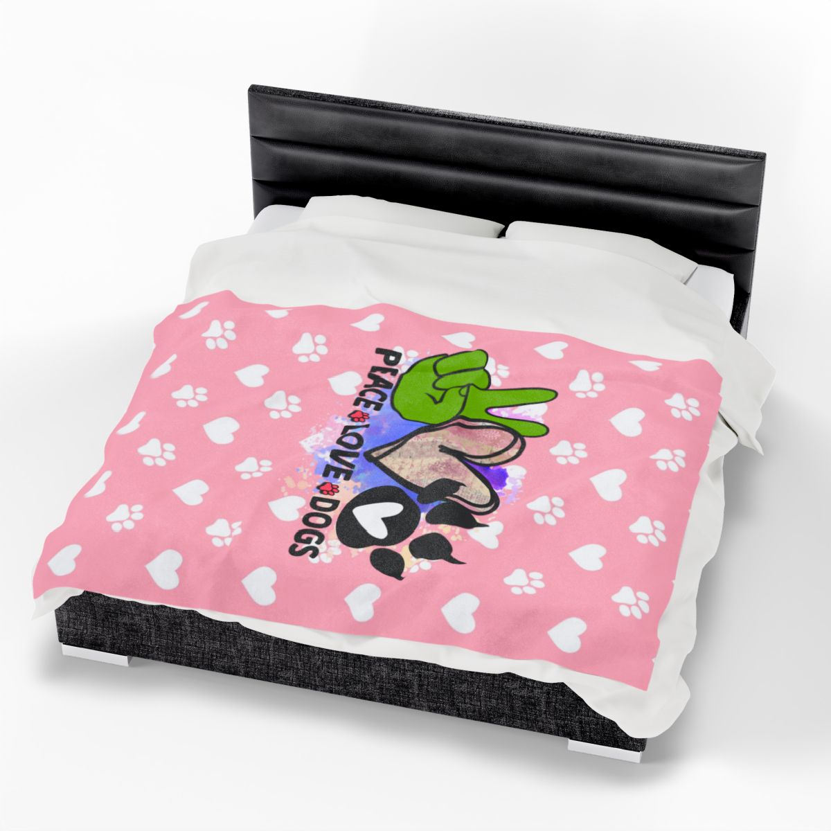 Peace Love Dogs Blanket – Soft & Cozy Gift for Dog Lovers