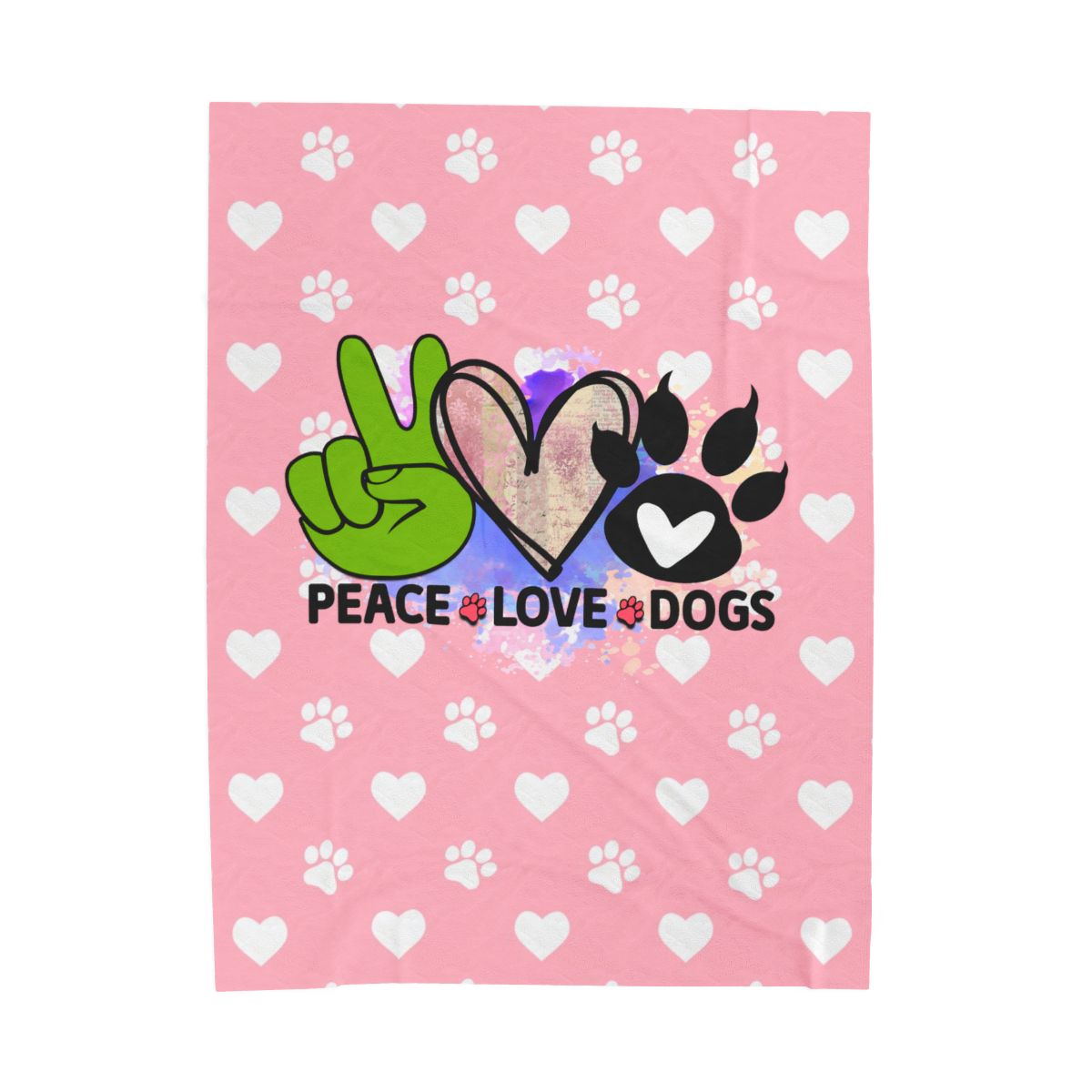 Peace Love Dogs Blanket – Soft & Cozy Gift for Dog Lovers