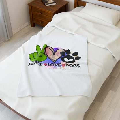 Peace Love Dogs Blanket – Soft & Cozy Gift for Dog Lovers