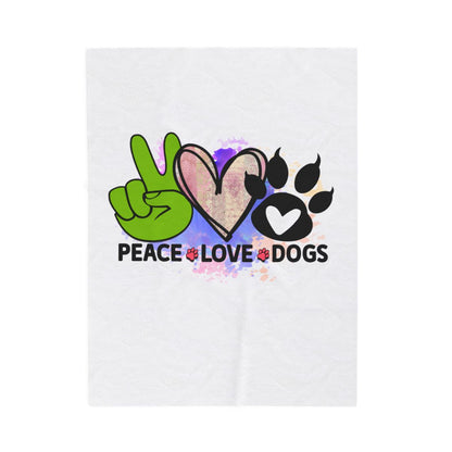 Peace Love Dogs Blanket – Soft & Cozy Gift for Dog Lovers