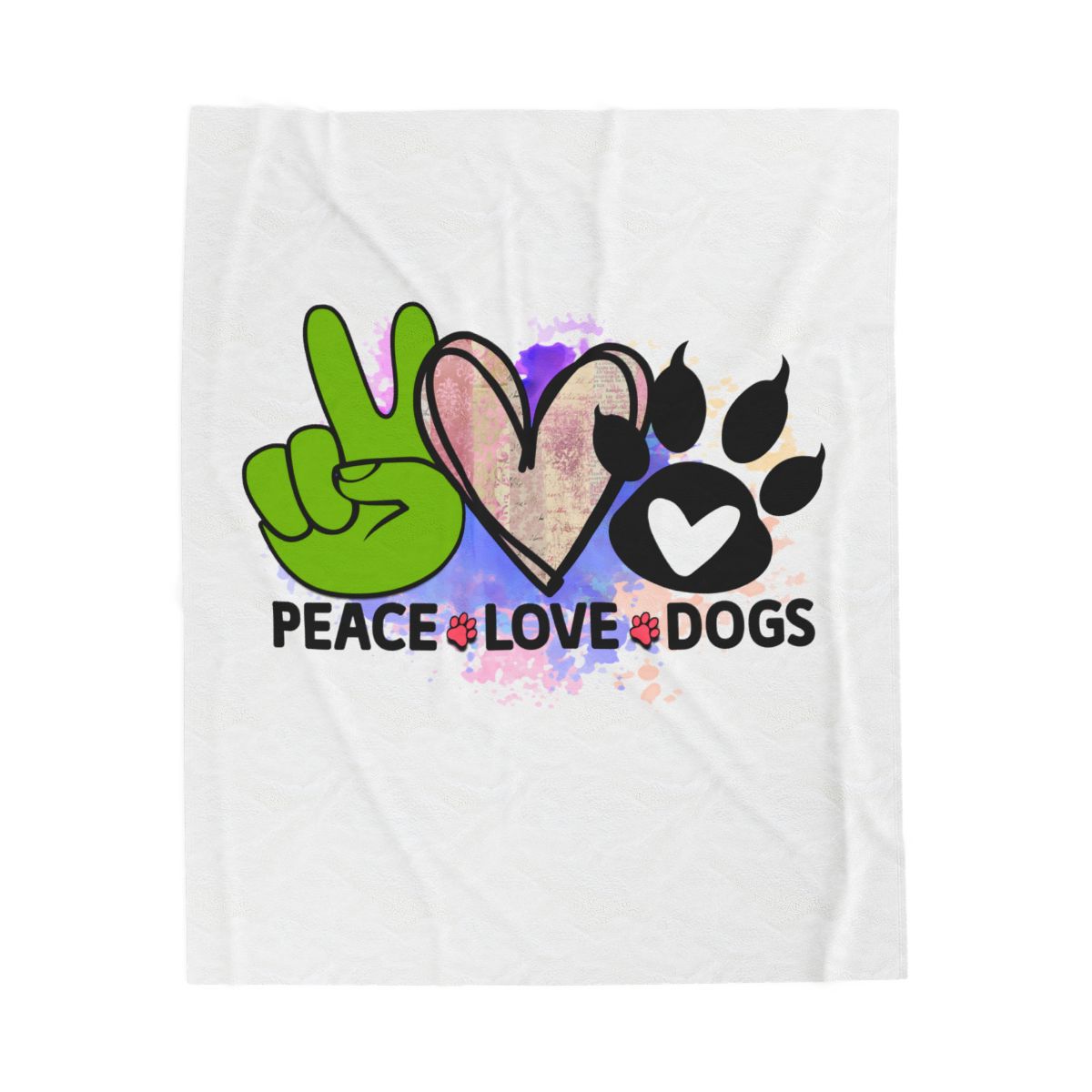 Peace Love Dogs Blanket – Soft & Cozy Gift for Dog Lovers