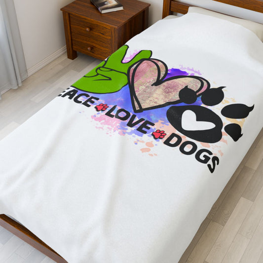 Peace Love Dogs Blanket – Soft & Cozy Gift for Dog Lovers