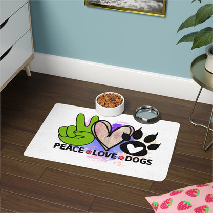 Peace Love Dogs Pet Food Mat – Non-Slip, Easy-to-Clean Dog Mat