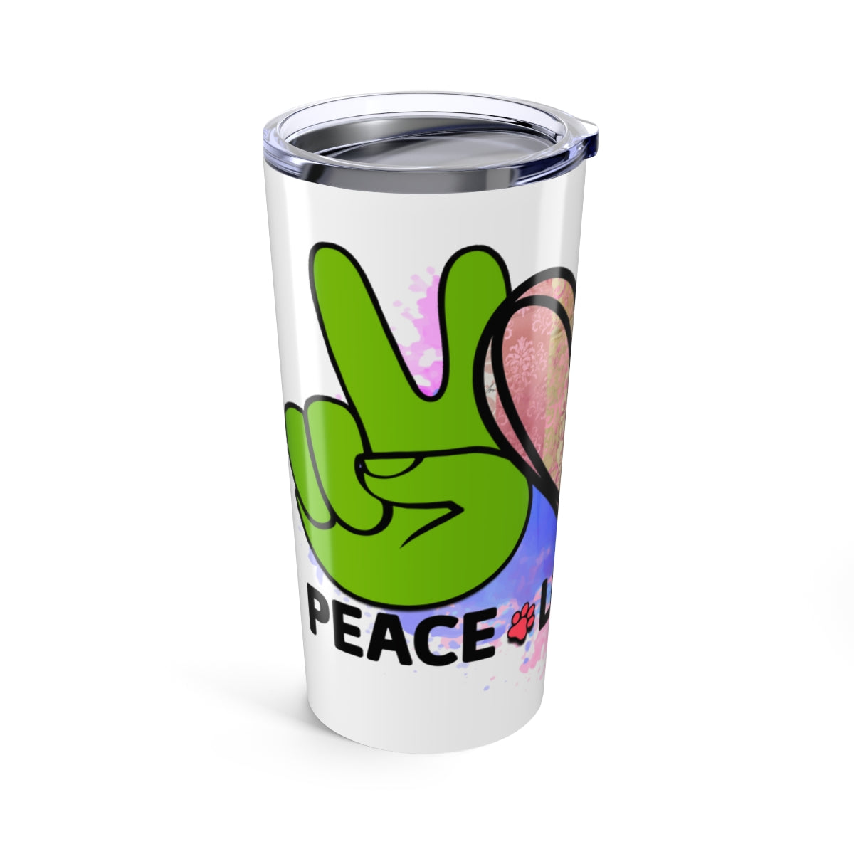 Peace Love Dogs Tumbler - 20oz Insulated Cup, Gift for Dog Lovers