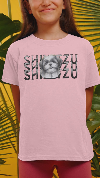 Shih Tzu Stack Youth Shirt - Cute Gift for Sisters and Dog Lovers