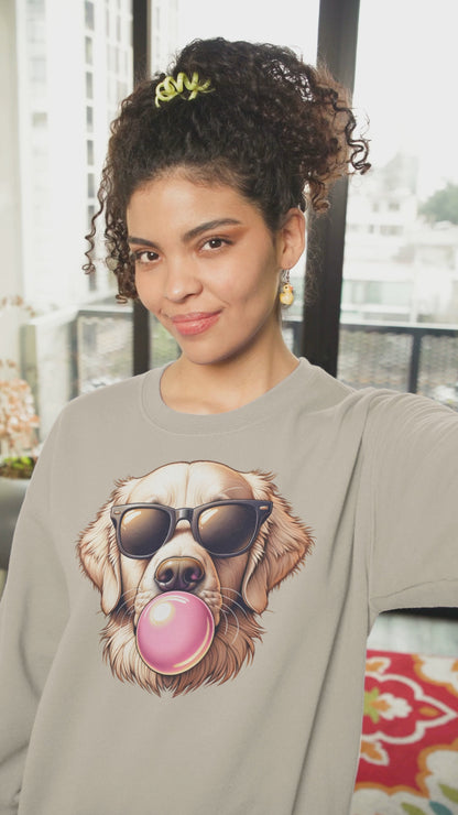 Golden Retriever Bubble Gum Sweatshirt - Cute & Cozy Dog Lover Gift