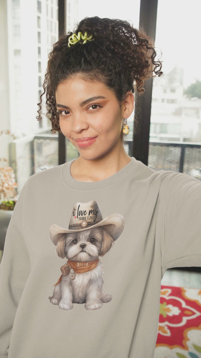 Cowboy Shih Tzu Hoodie – Western-Inspired Gift for Dog Lovers
