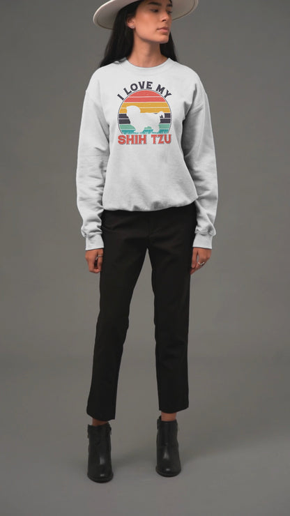 I Love My Shih Tzu with Rainbow Sweatshirt – Perfect Gift for Dog Lovers