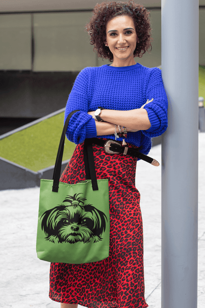 Shih-Tzu-Black-and -White-white-Tote Bag - Shih Tzu Gifts