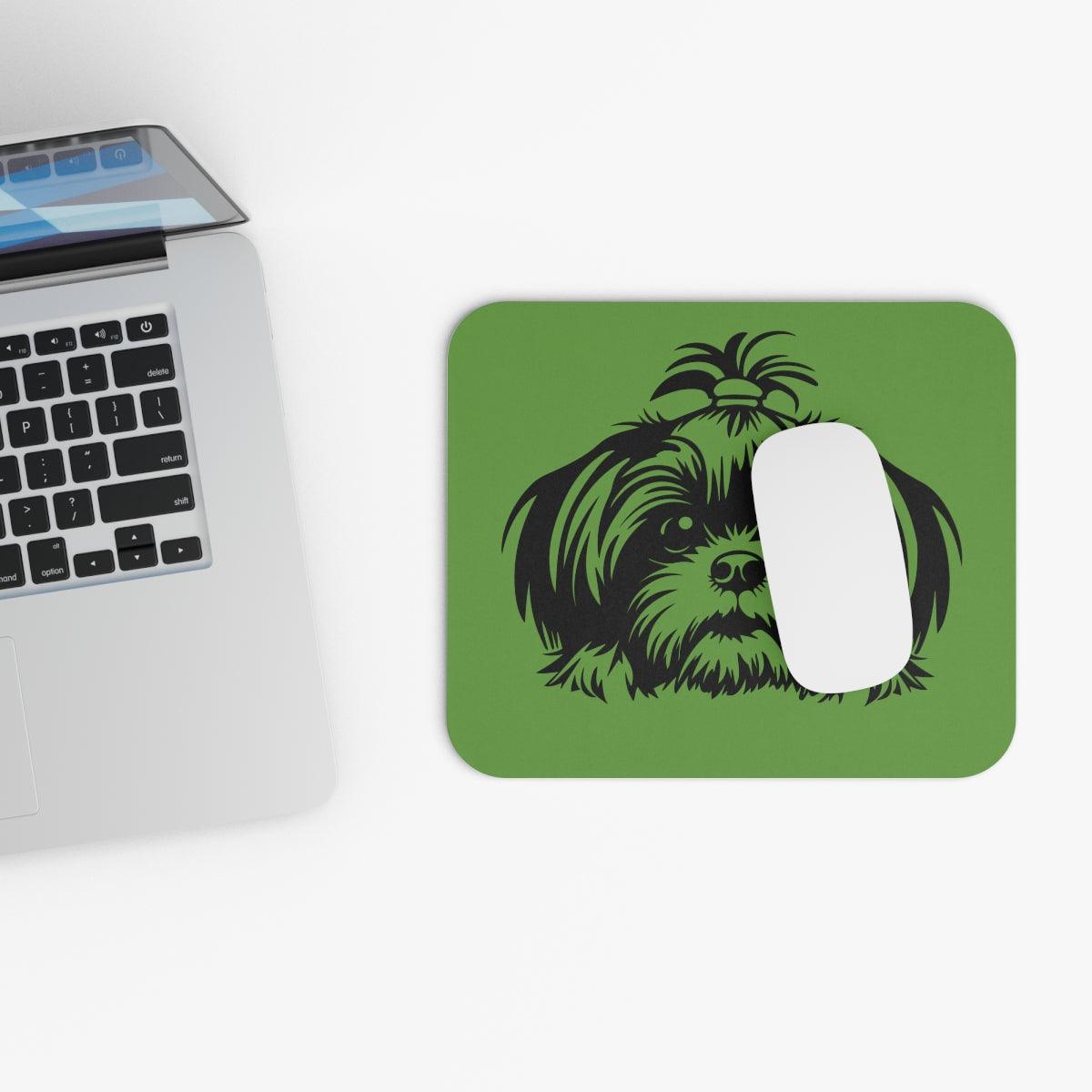 Shih-Tzu-Black-and White-white- Mouse Pad (Rectangle) - Shih Tzu Gifts