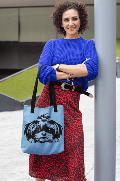 Shih-Tzu-Black-and -White-white-Tote Bag - Shih Tzu Gifts