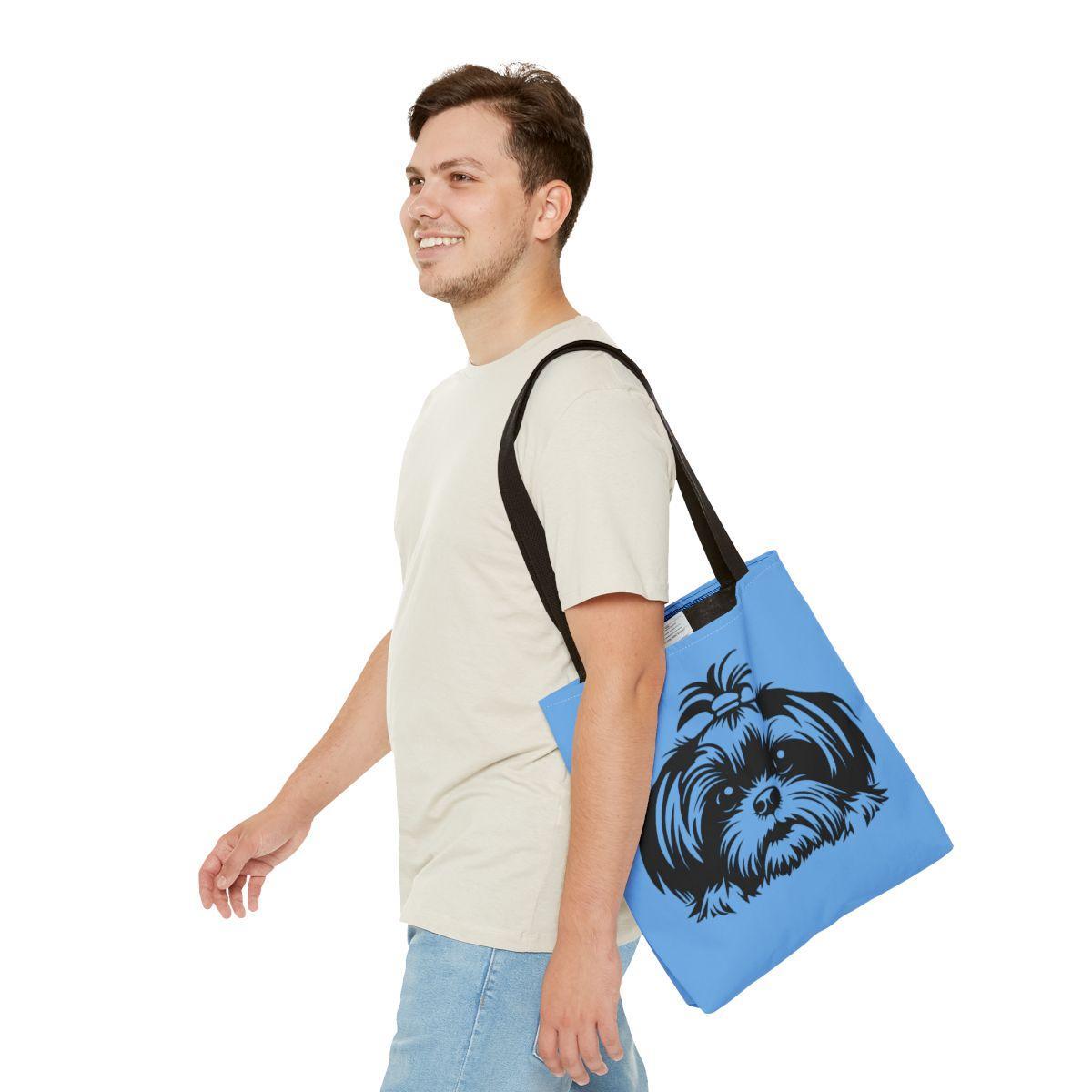 Shih-Tzu-Black-and -White-white-Tote Bag - Shih Tzu Gifts