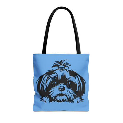 Shih-Tzu-Black-and -White-white-Tote Bag - Shih Tzu Gifts