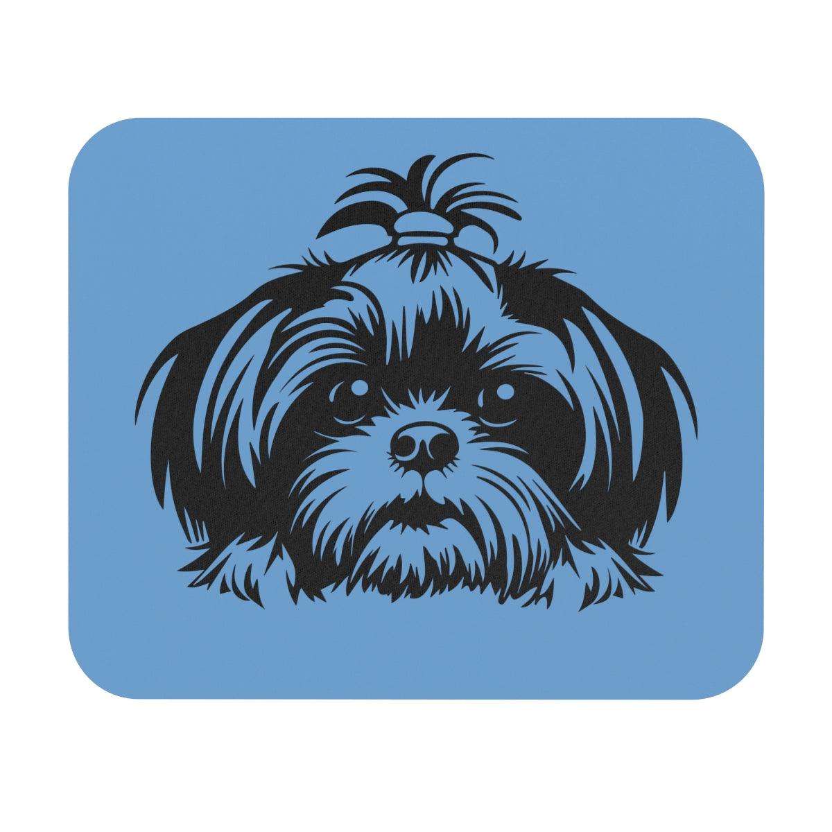 Shih-Tzu-Black-and White-white- Mouse Pad (Rectangle) - Shih Tzu Gifts