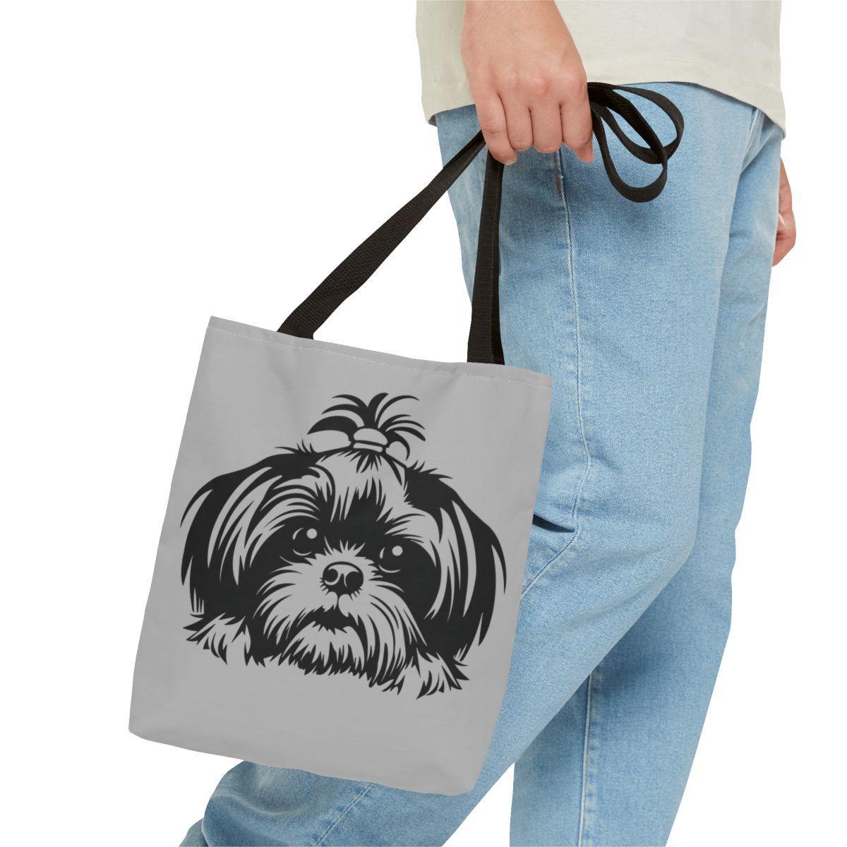 Shih-Tzu-Black-and -White-white-Tote Bag - Shih Tzu Gifts