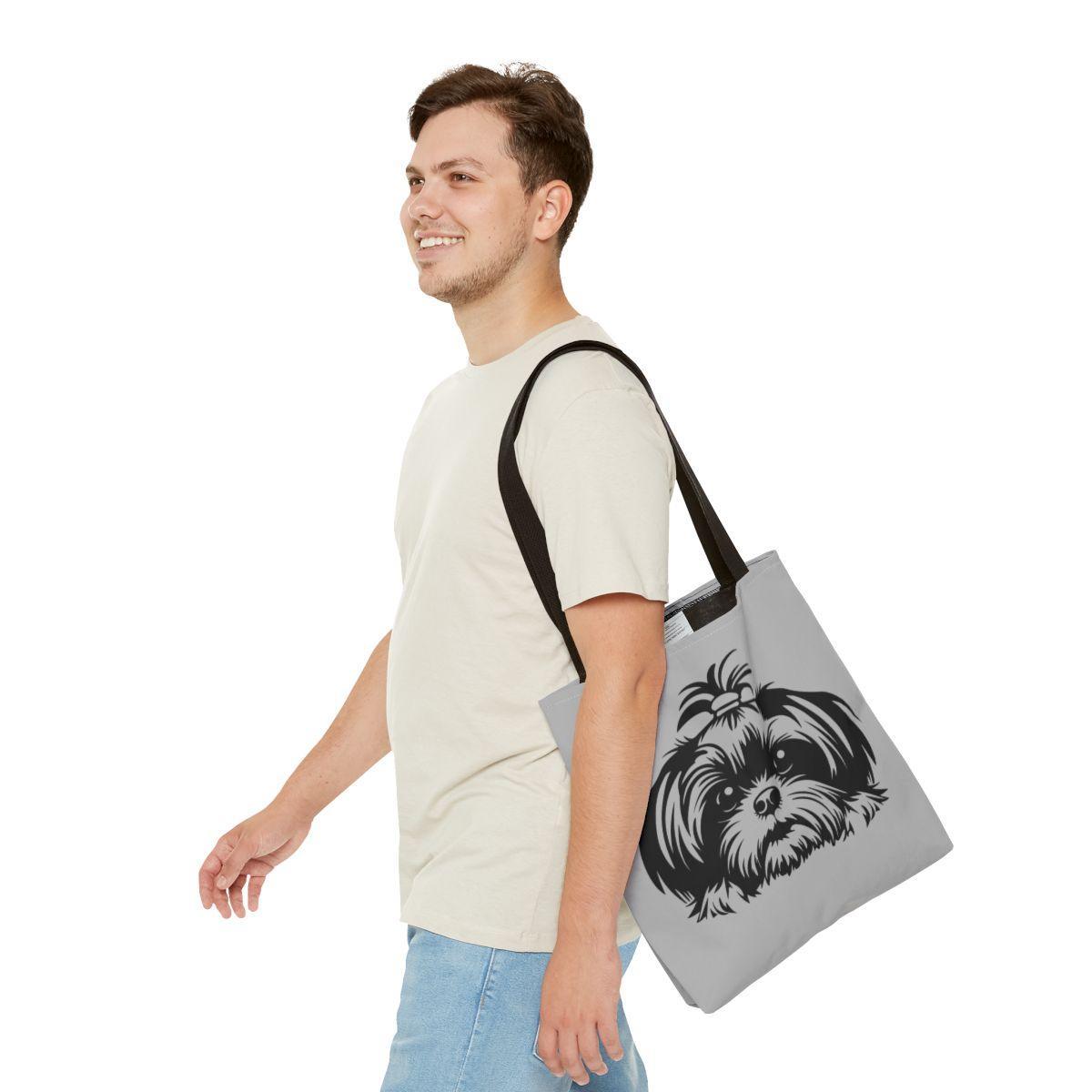 Shih-Tzu-Black-and -White-white-Tote Bag - Shih Tzu Gifts
