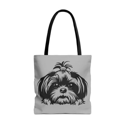 Shih-Tzu-Black-and -White-white-Tote Bag - Shih Tzu Gifts