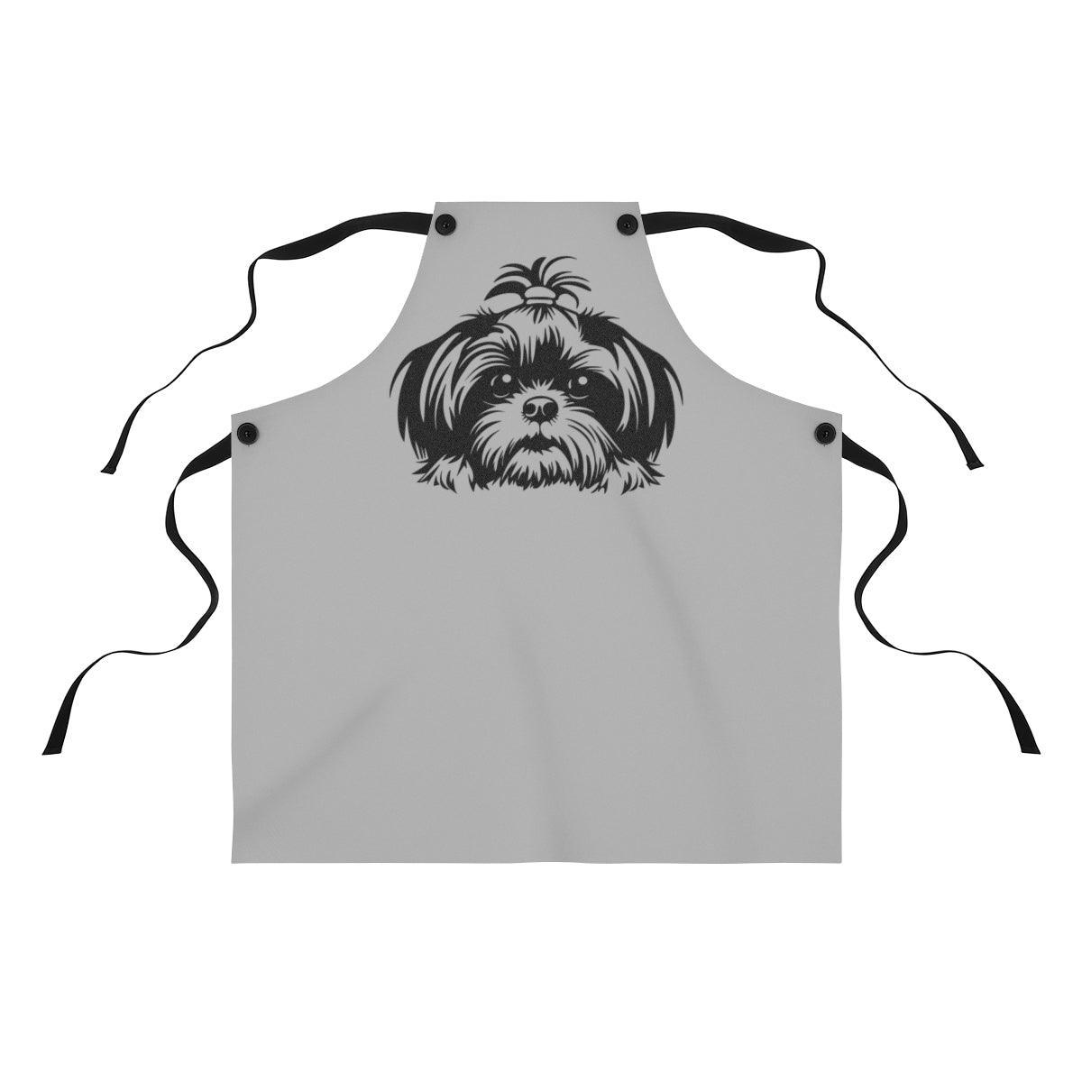 Shih-Tzu-Black-and-White-white-Apron - Shih Tzu Gifts