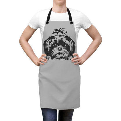 Shih-Tzu-Black-and-White-white-Apron - Shih Tzu Gifts
