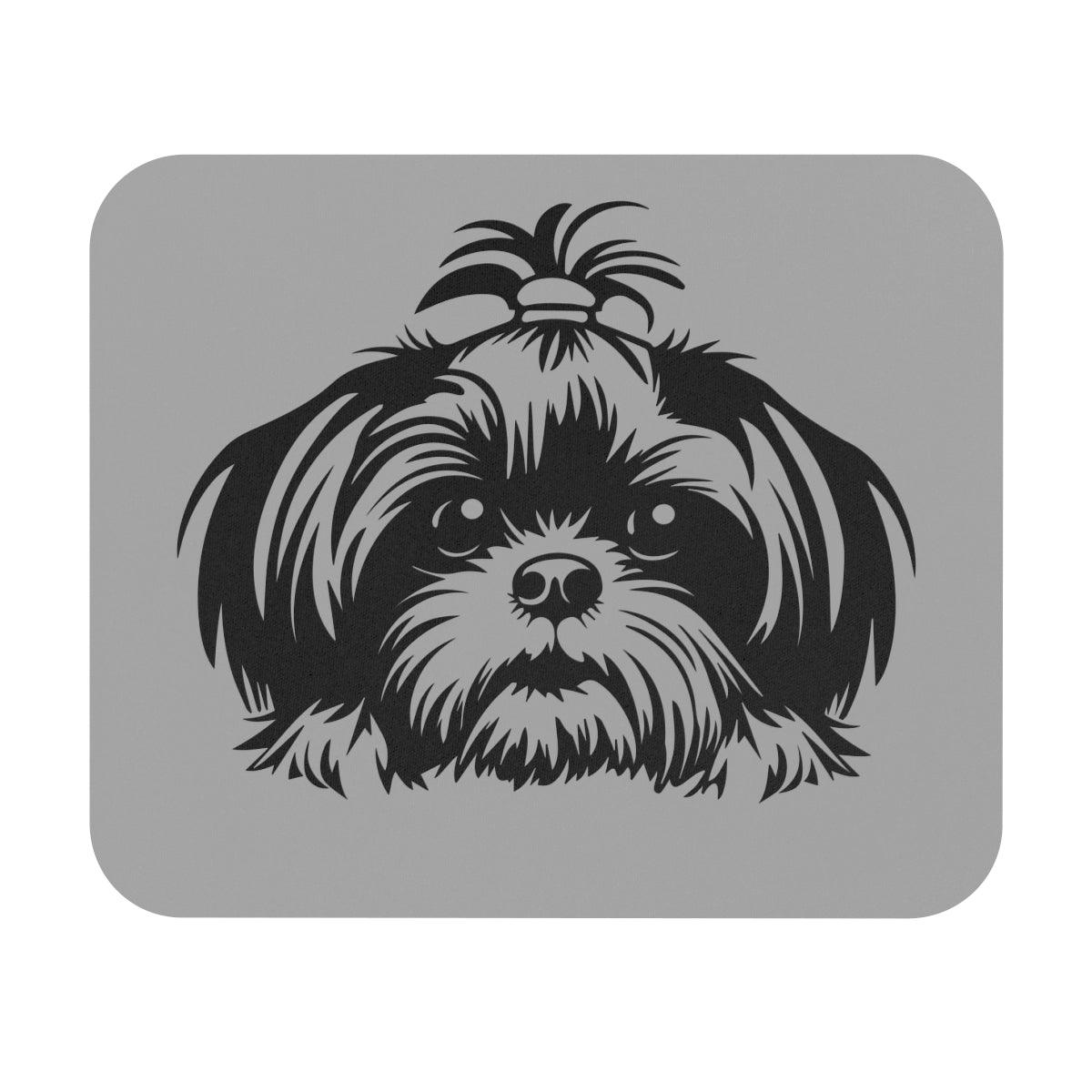 Shih-Tzu-Black-and White-white- Mouse Pad (Rectangle) - Shih Tzu Gifts