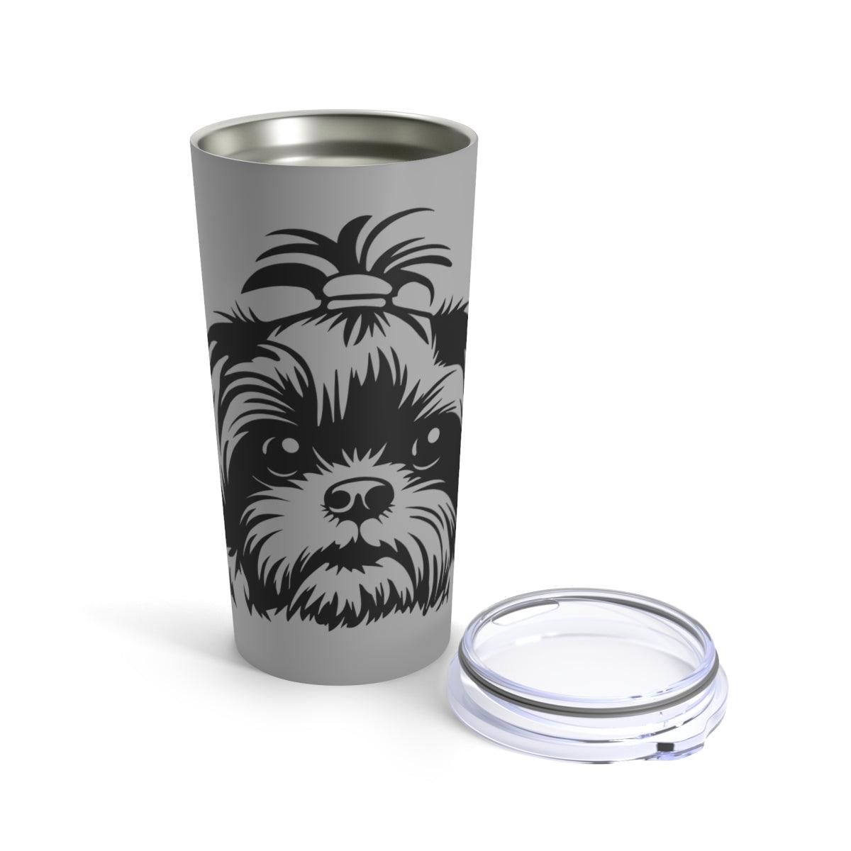 Shih-Tzu-Black-and-White-white-Tumbler 20oz - Shih Tzu Gifts