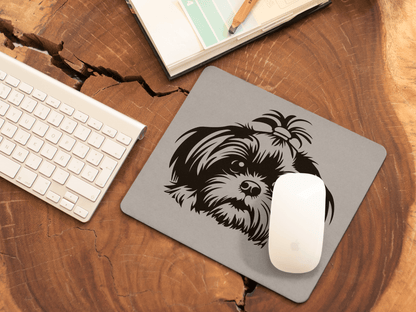 Shih-Tzu-Black-and White-white- Mouse Pad (Rectangle) - Shih Tzu Gifts