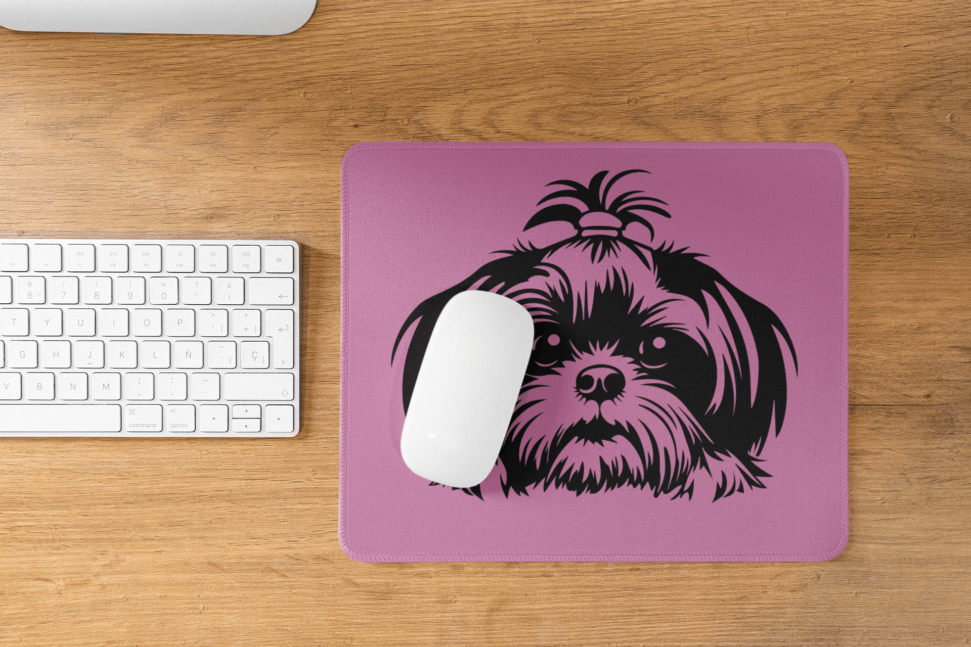 Shih-Tzu-Black-and White-white- Mouse Pad (Rectangle) - Shih Tzu Gifts